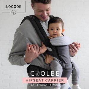 韓國 / LOOOOK /Coolbe /坐墊式揹帶 Hipseat / 深灰色 /嬰兒坐墊式揹帶/四季透氣多功能 / 護脊 /腰凳 / 揹帶