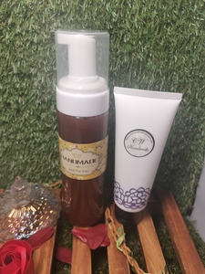  草本:藿香濕疹皂液(有機)&藍艾菊保濕修傷口乳液套裝(紫草敏感人事,兒童,患蠶豆症,嬰兒)大支 