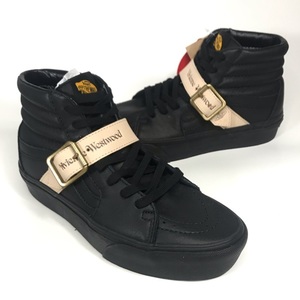  全新Vivienne Westwood x Vans黑色真皮Logo字樣短Boot 