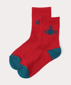  全新Vivienne Westwood紅色大Logo短襪 
