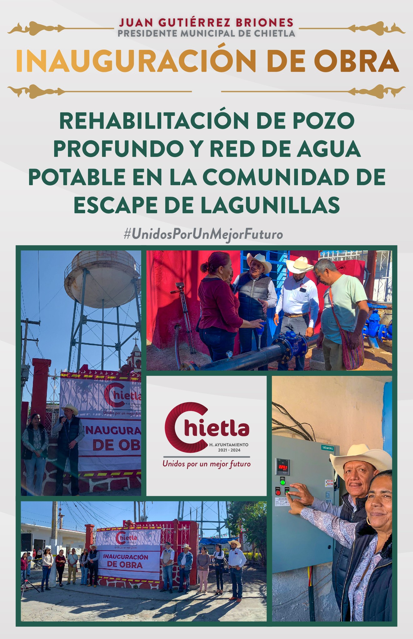 Inauguración de Rehabilitación de Pozo de Agua y Red de Agua Potable