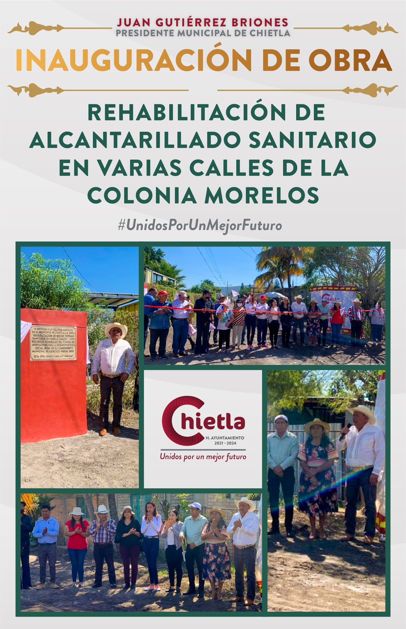 Inauguración de obra "Rehabilitación de Alcantarillado en Morelos"