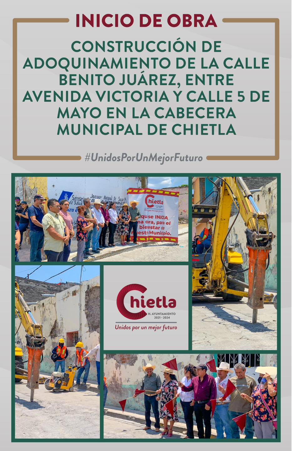 Inicio de obra "Adoquinamiento de Calle Benito Juárez"