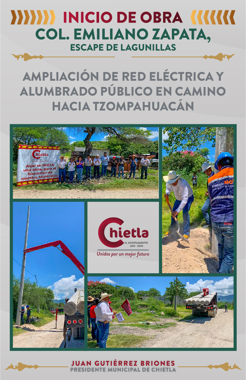 Ampliación de Red Eléctrica y Alumbrado Público, en Escape de Lagunillas