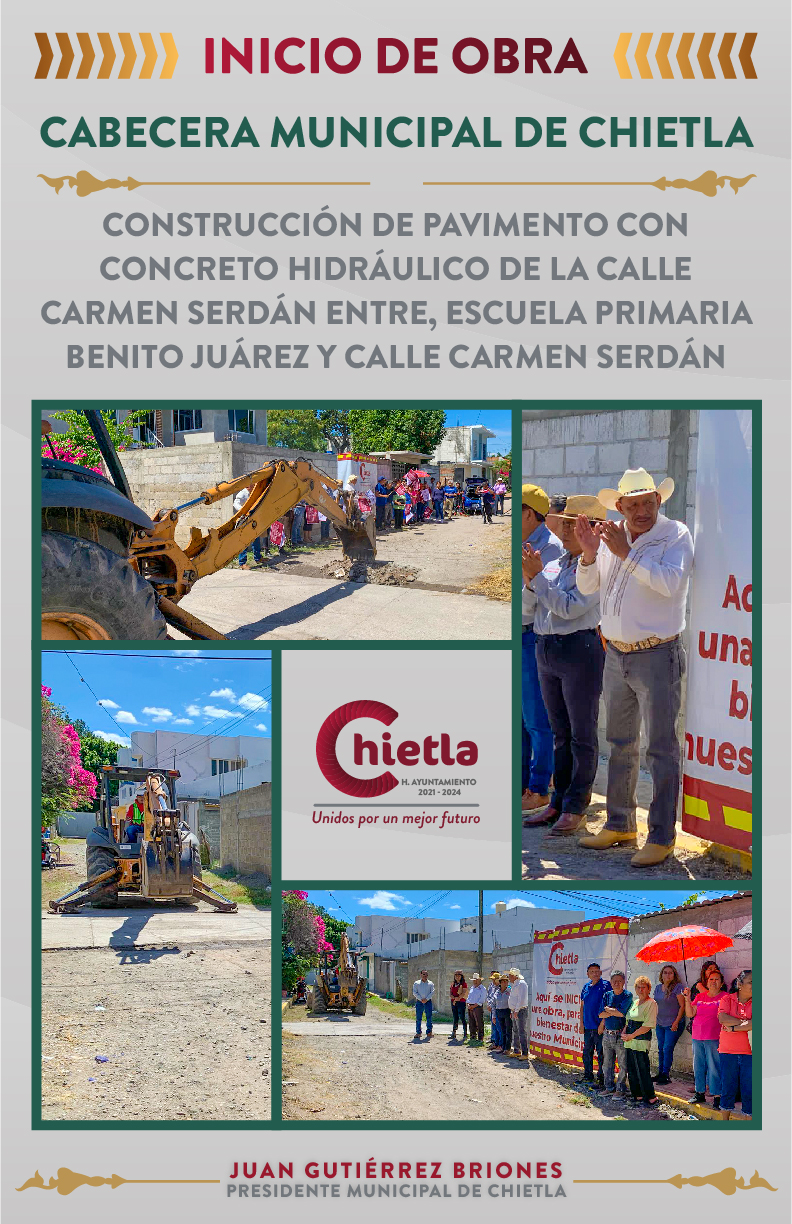 Banderazo Inicio de Obra "Pavimentación de Calle Carmen Serdán"