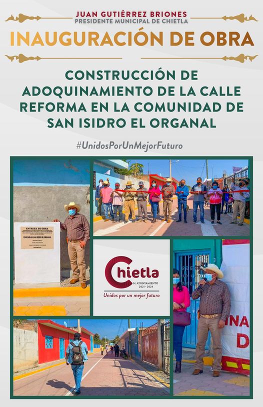 Entrega de obra finalizada "Adoquinamiento Calle Reforma"