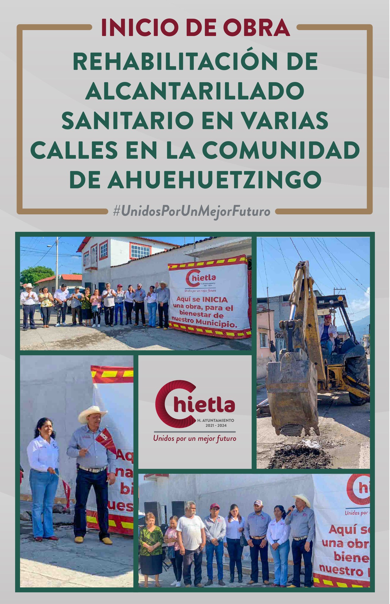 Banderazo de Inicio de obra "Rehabilitación de alcantarillado sanitario en calles de Ahuehuetzingo"