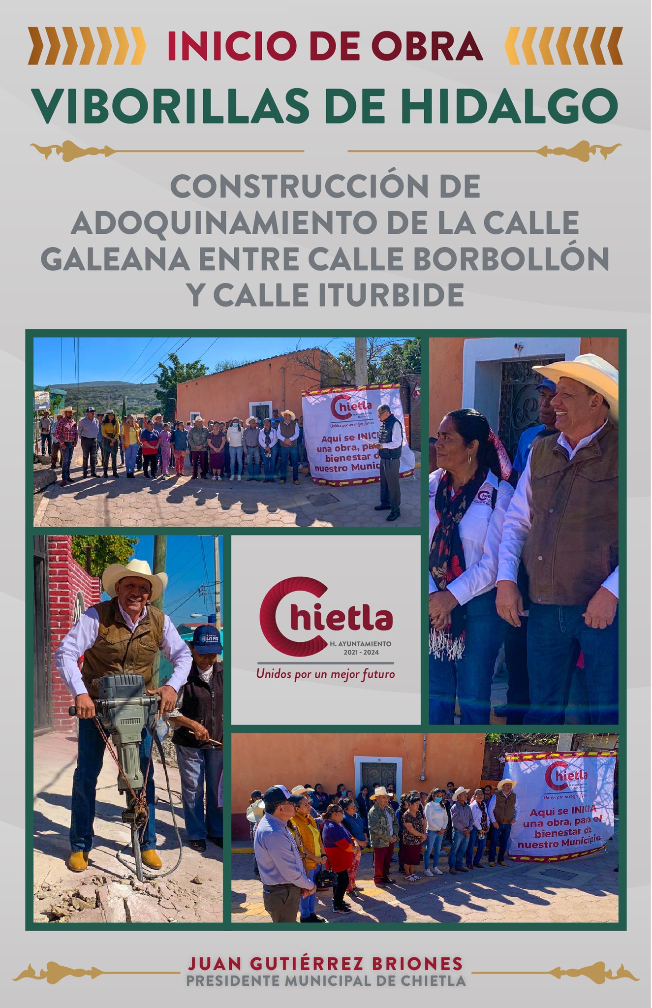 Inicio de obra Adoquinamiento de calle Galeana