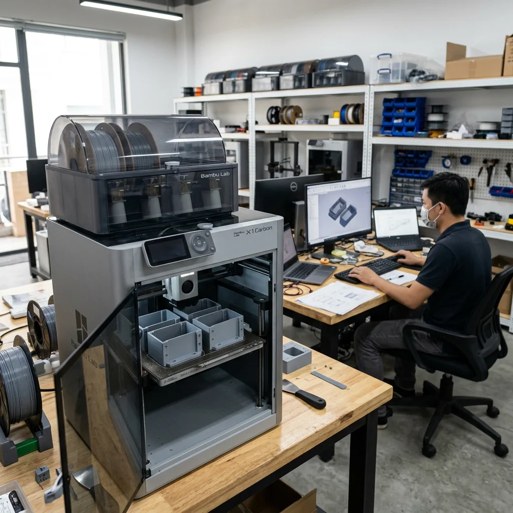 Bàn in 3D FDM hoạt động công suất lớn tạo mẫu vỏ hộp nhựa tại xưởng gia công