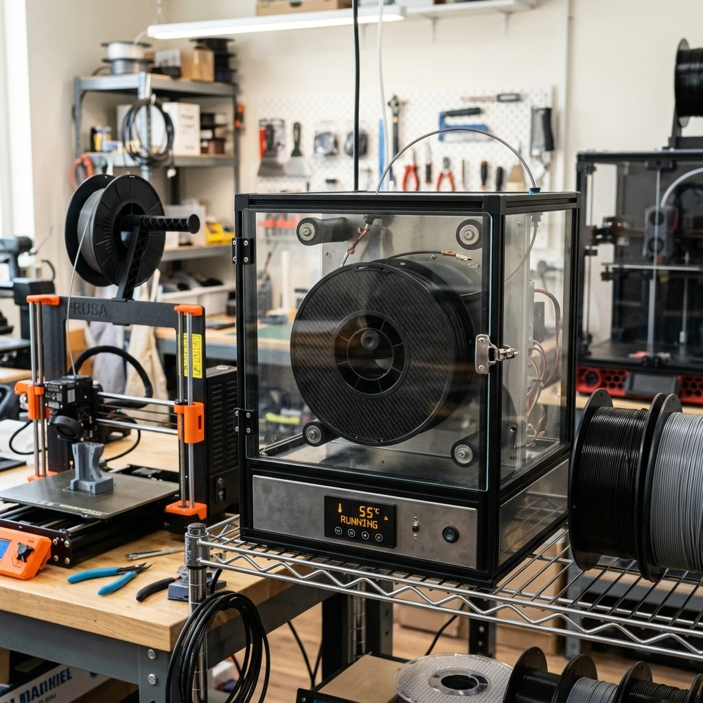 Hệ thống máy sấy nhựa công nghiệp duy trì độ khô tuyệt đối cho cuộn nhựa carbon fiber trước khi in