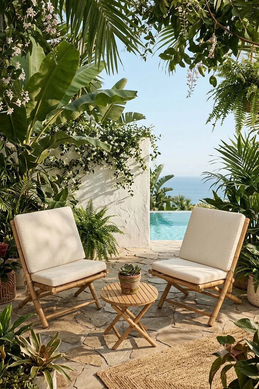 Bistro Set 2'li Bambu
