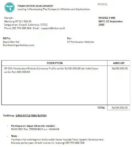 invoice-jasa-pembuatan-website