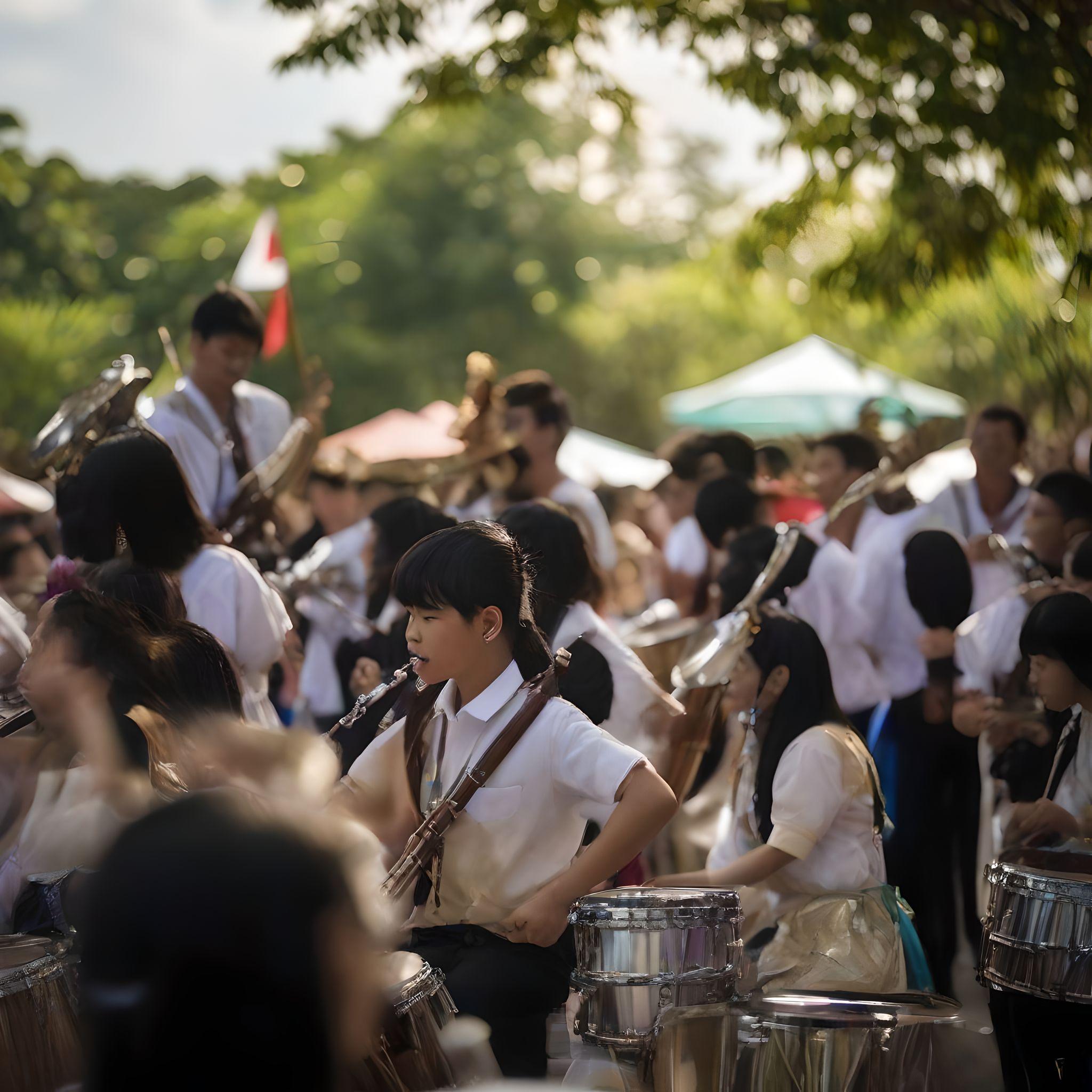 旅菲台湾人集会并邀请鼓号乐队演奏