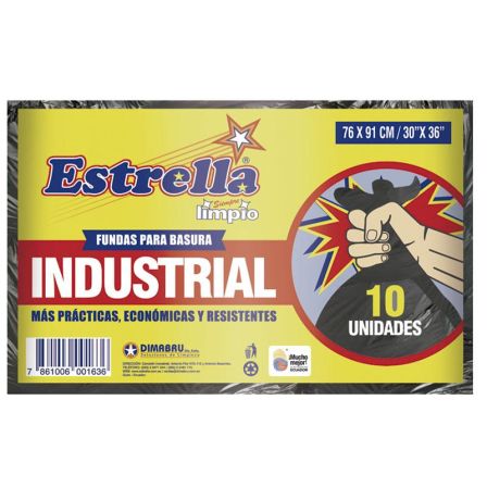 FUNDA BASURA INDUSTRIAL ESTRELLA 76X91CM