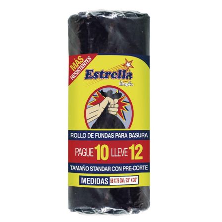 FUNDA BASURA ROLLO ESTRELLA 10UDS