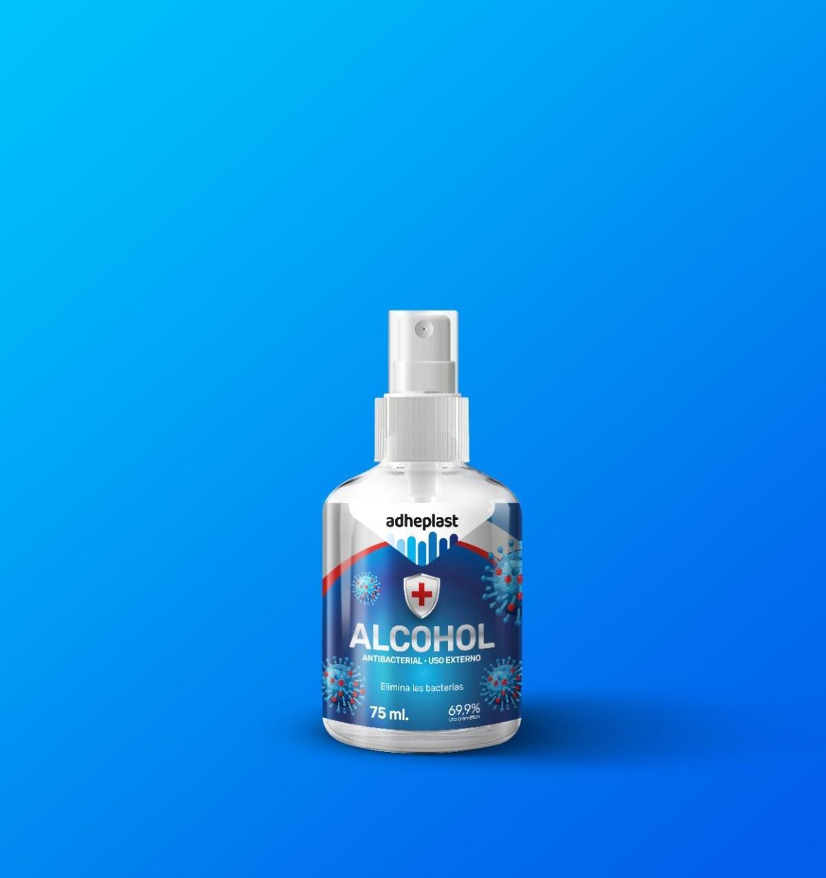 ALCOHOL ANTIBACTERIAL ADHEPLAST 75ML X 120UNDS