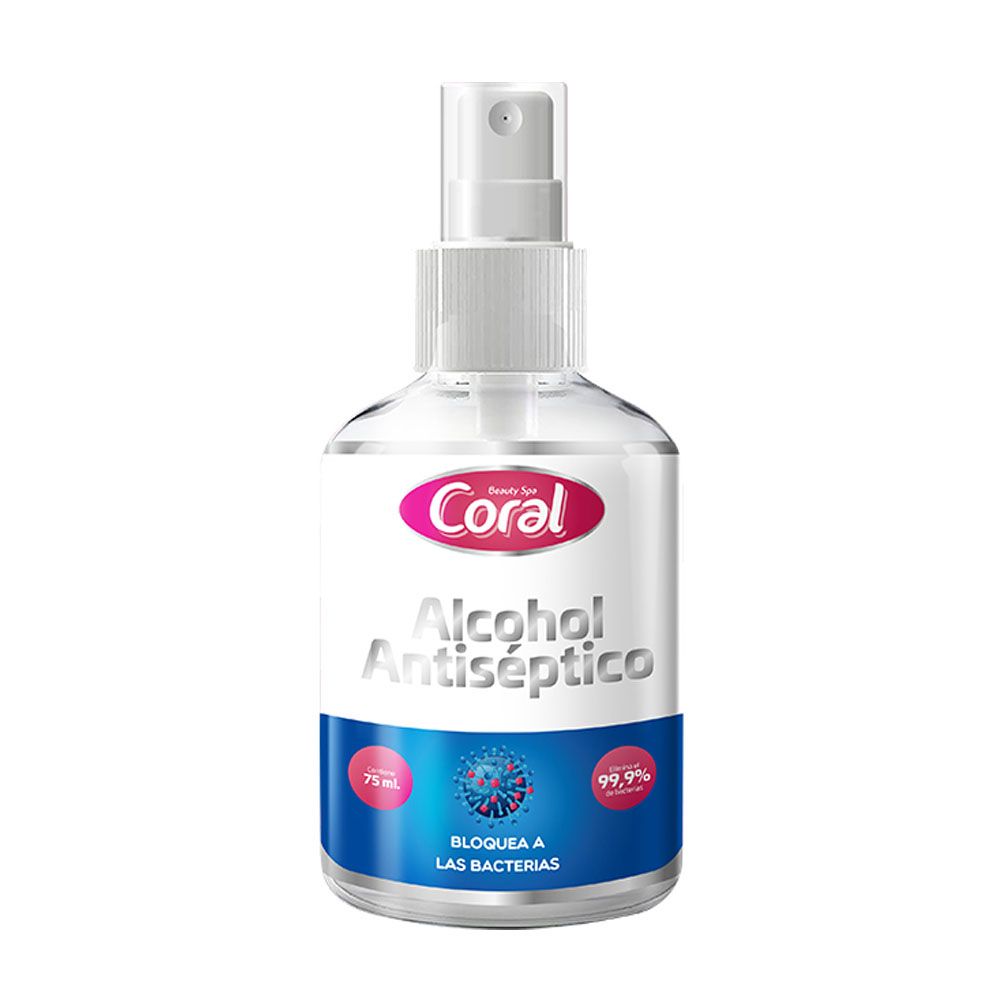 ALCOHOL ANTIBACTERIAL CORAL 75 ML X 120UNDS