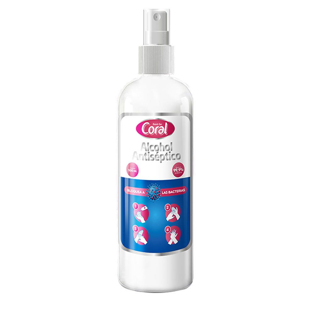 ALCOHOL ANTIBACTERIAL CORAL 500ML