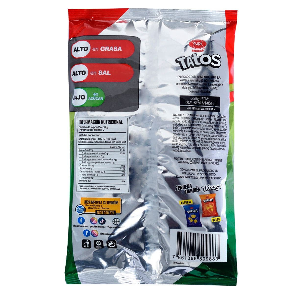 TORTILLA MAIZ TATOS LIMON PICANTE 60 G - Imagen 2