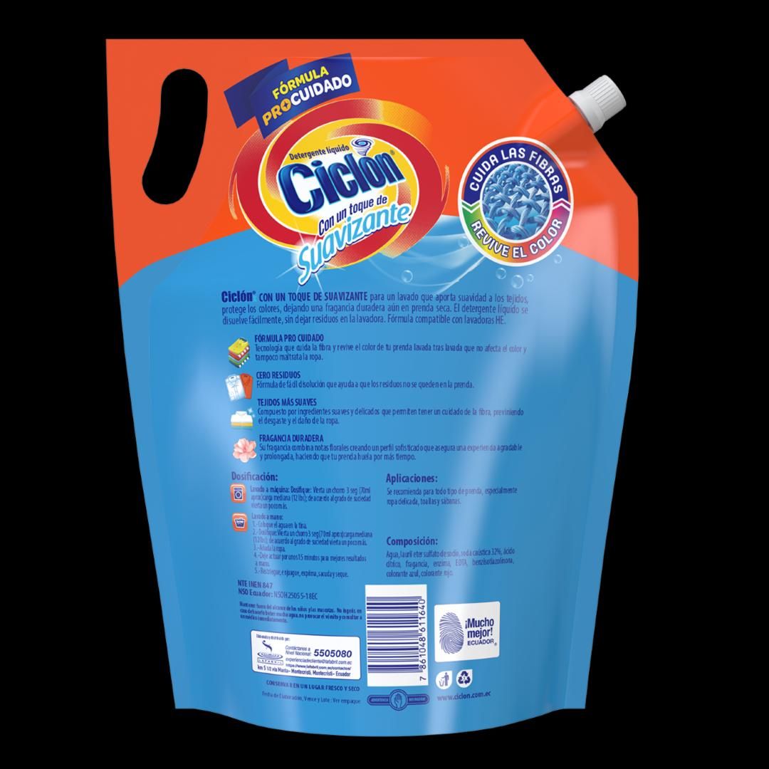 DETERGENTE LIQ CICLON SUAVIZANTE 2500ML - Imagen 3