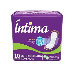 TOALLA INTIMA TELA ULTRADELGA CON ALAS X