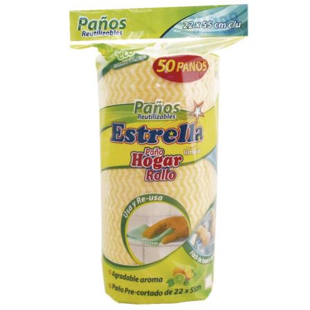 PANO HOGAR ROLLO PEQUENO ESTRELLA 50UDS
