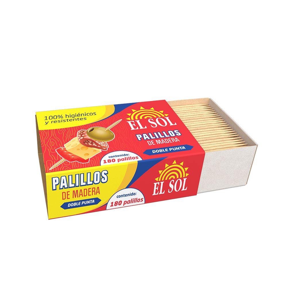 PALILLOS DE DIENTE EL SOL CAJITA X 180UNDS