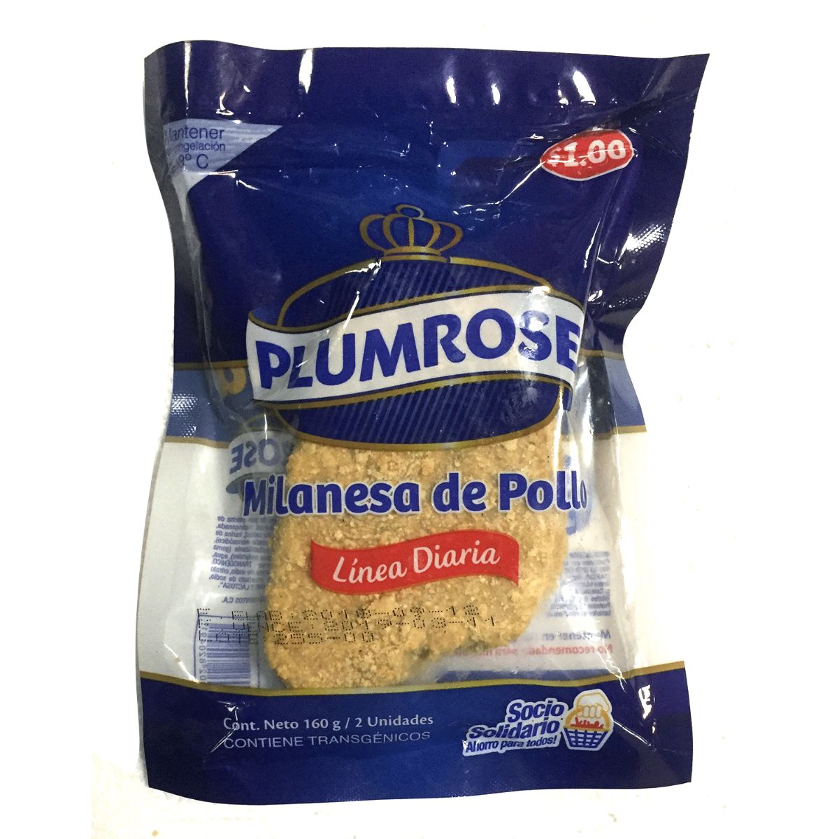 MILANESA DE POLLO PLUMROSE 160G