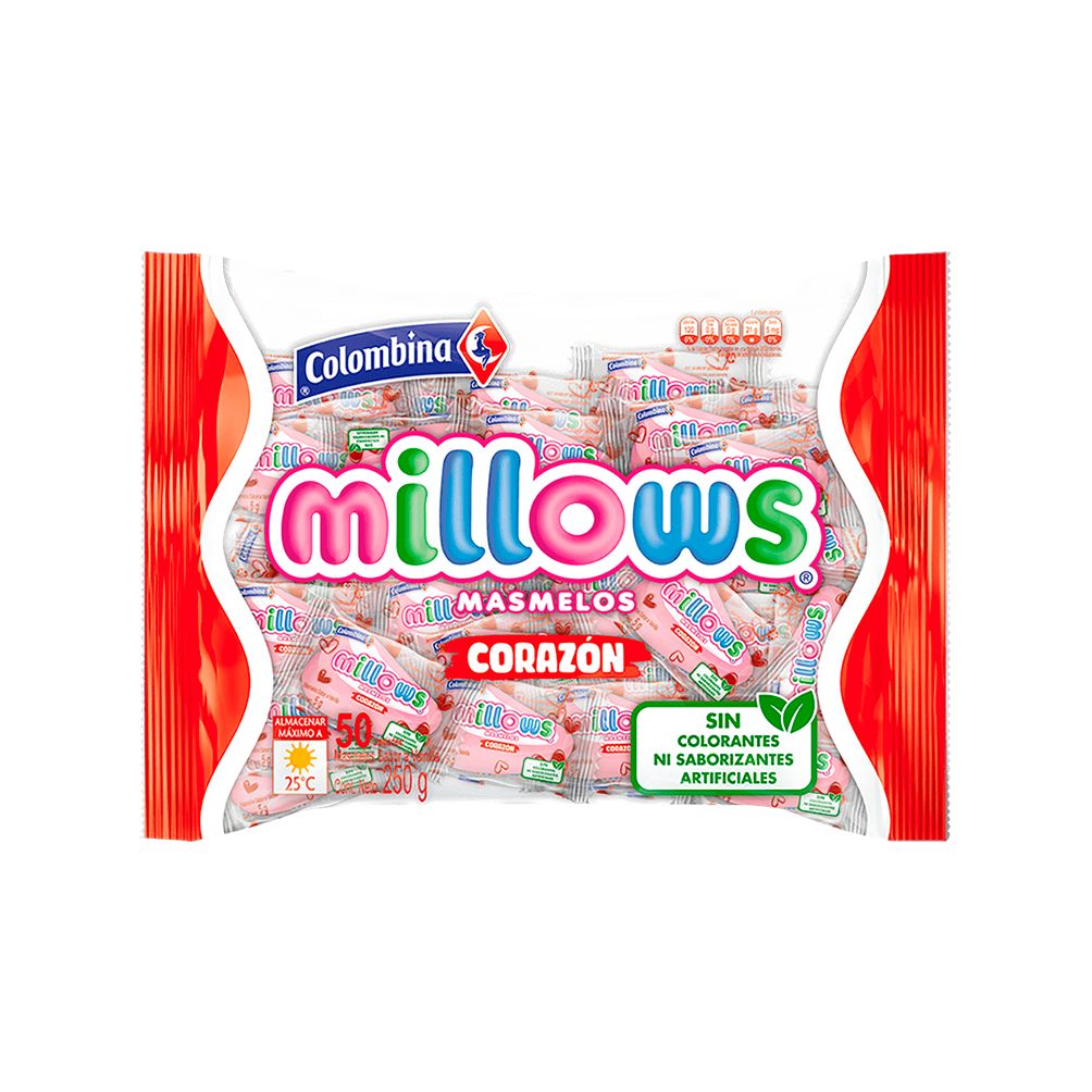 MASMELOS CORAZON MILLOWS COLOMBINA 145G