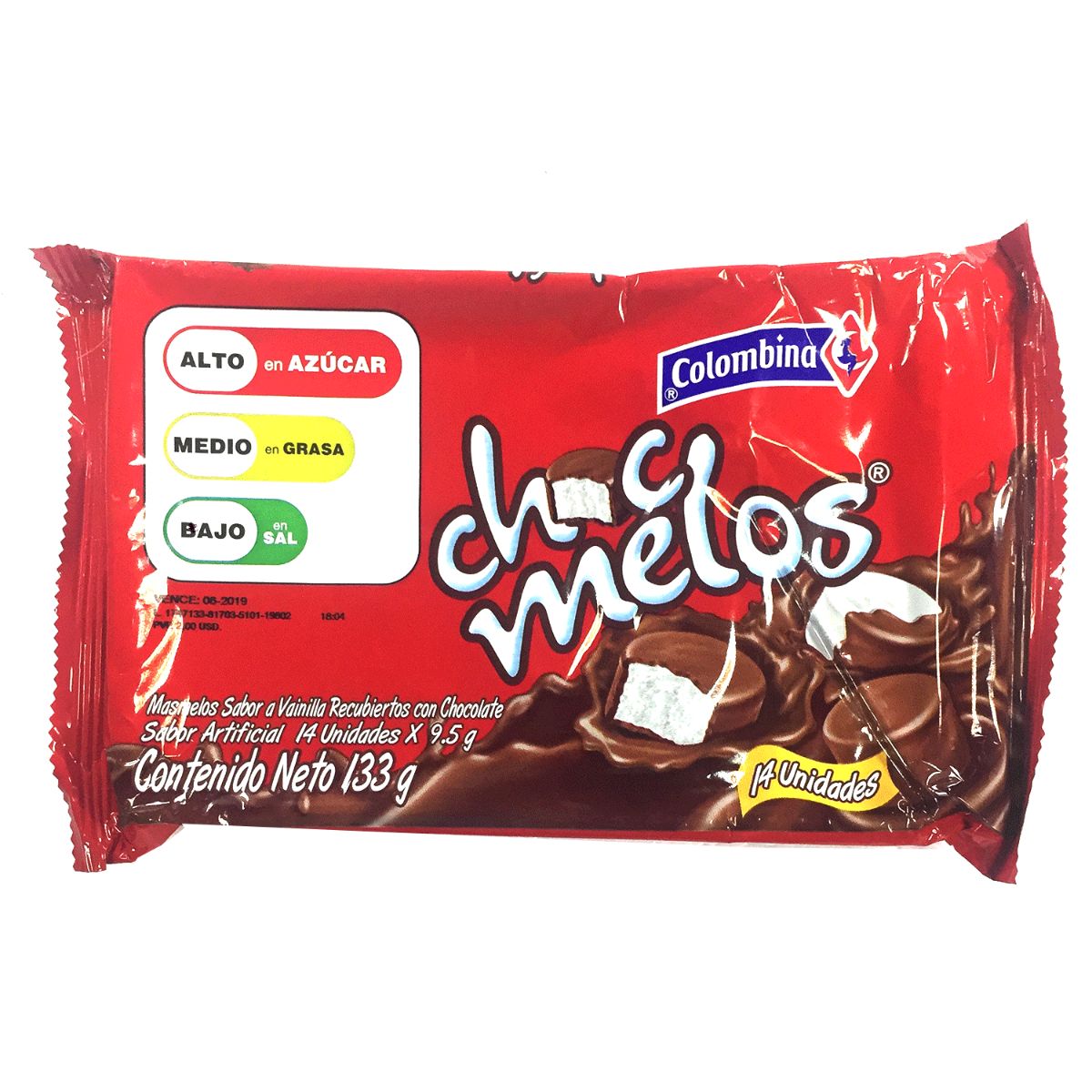 CHOCOMELOS BANDEJA COLOMBINA 133G