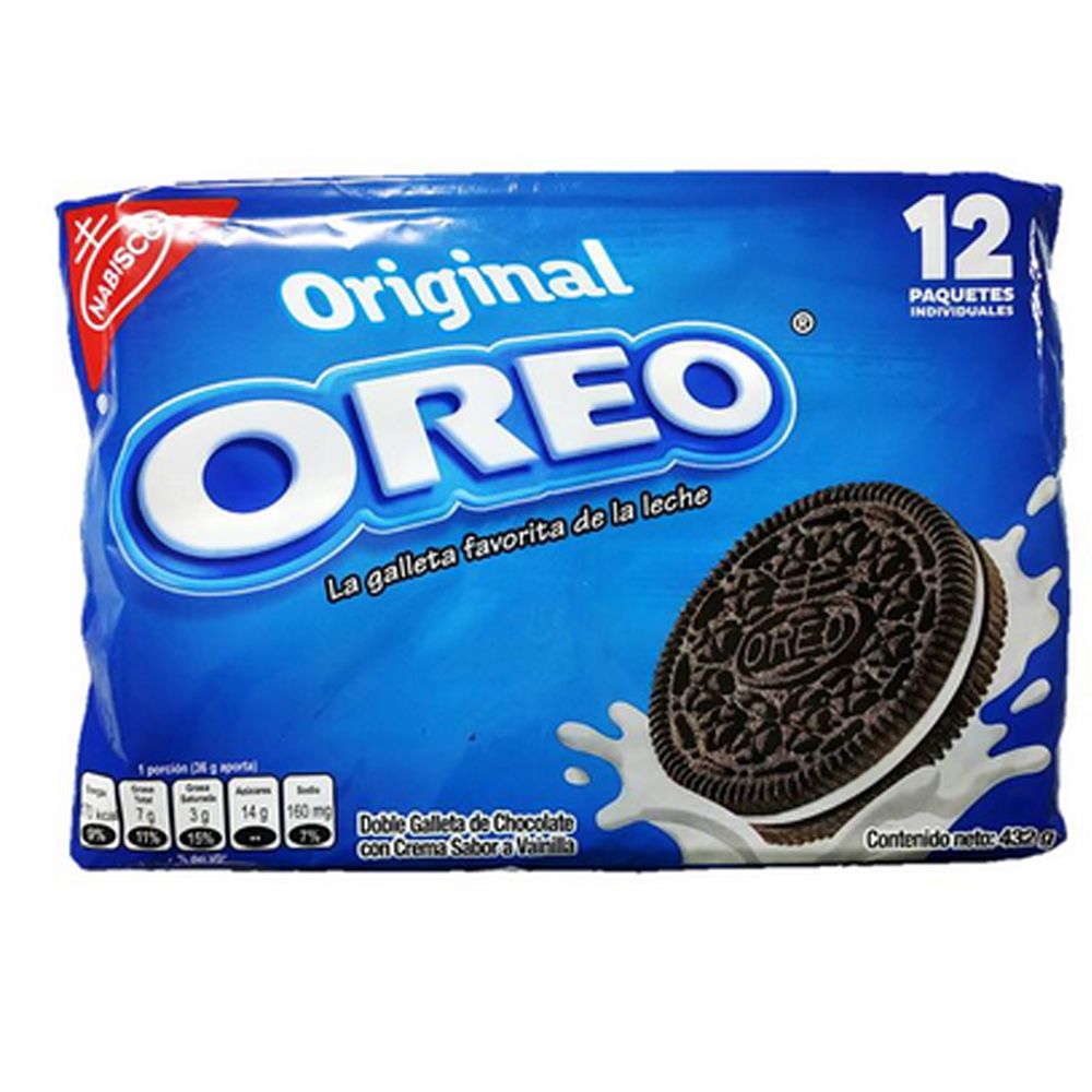 GALLETA OREO VAINILLA PAQUETE X12 432G
