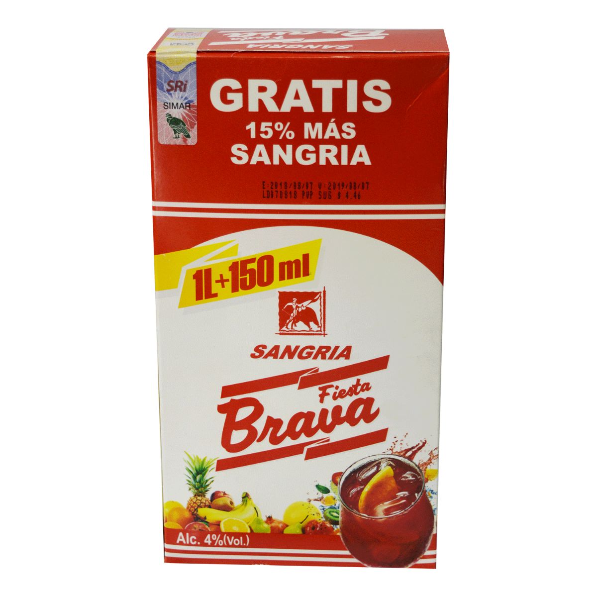 SANGRIA FIESTA BRAVA CARTON 1 LT