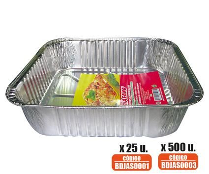 BANDEJA DE ALUMINIO CUADRA DIAFANO 20.5X