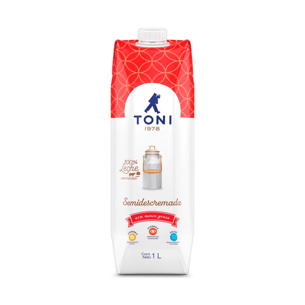 LECHE SEMIDESCREMADA PRISMA TONI 1L
