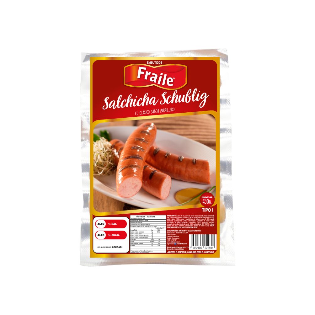 SALCHICHA SHUCBLIG 450G FRAILES F006093