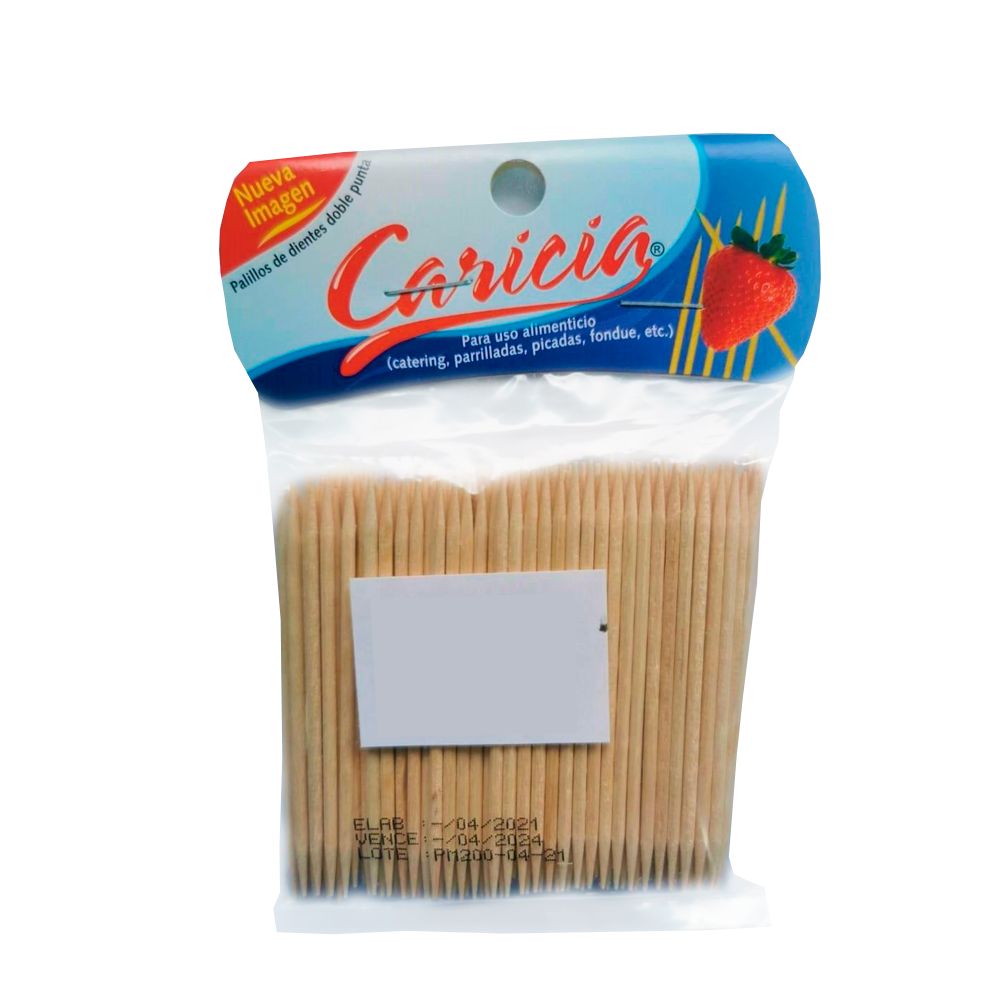 PALILLO DE DIENTES REDONDO CARICIA 200UD