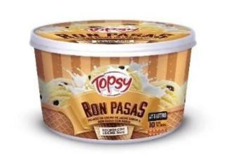 HELADO RON PASAS TOPSY 1L