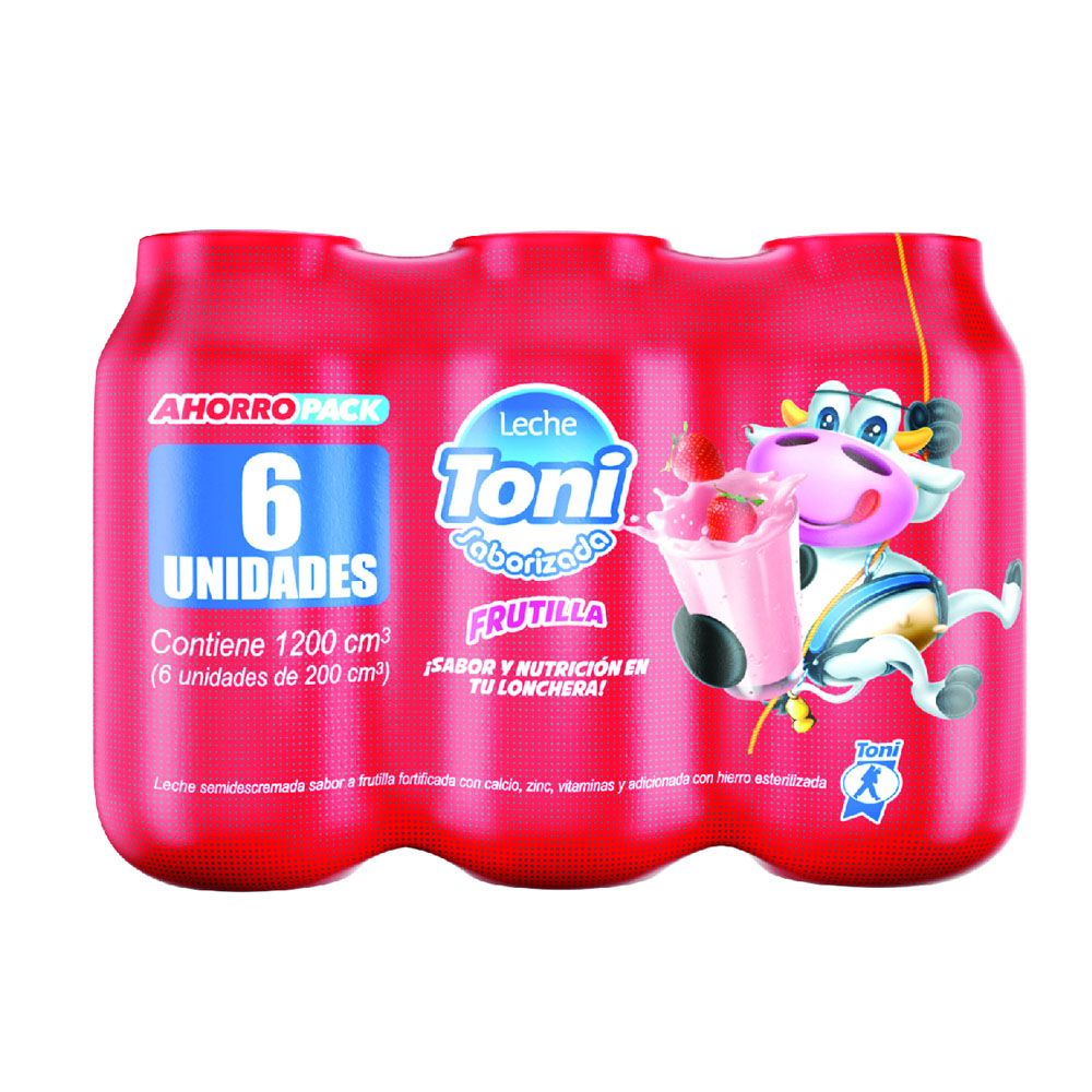 6PACK LECHE FRUTILLA 200GR