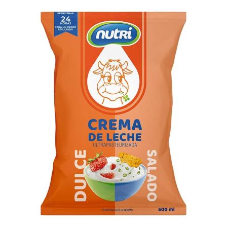 CREMA DE LECHE UHT FUNDA NUTRI 500ML