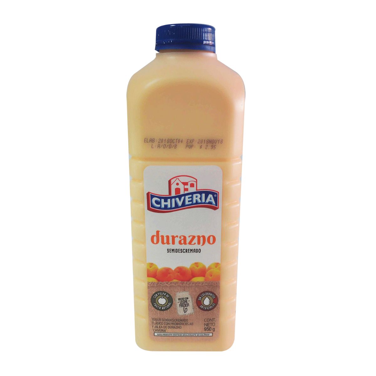 YOGURT DURAZNO SEMIDESCREMADO CHIVERIA 9