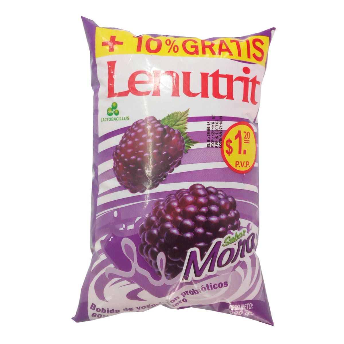 BEBIDA DE YOGURT MORA LENUTRIT 900G