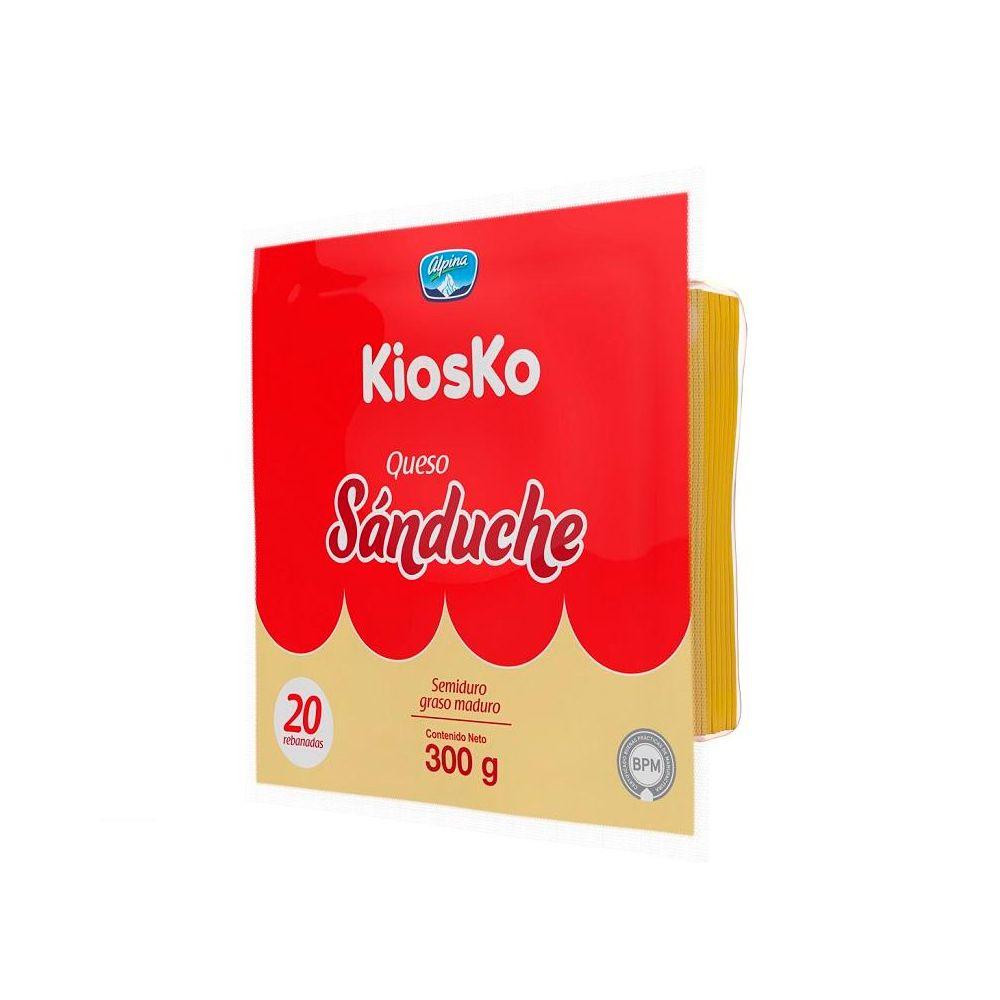 QUESO SEMIMAD SANDUCHE LONJAS 300G KIOSK
