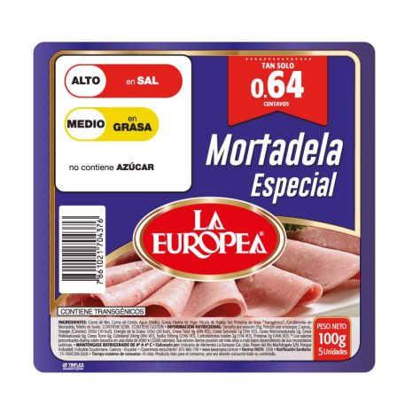 MORTADELA ESPECIAL 100G LA EUROPEA