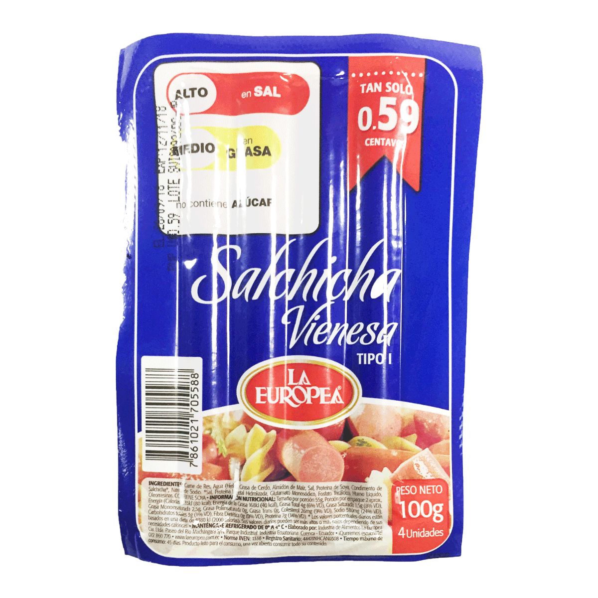 SALCHICHA VIENESA LA EUROPEA 100 GR