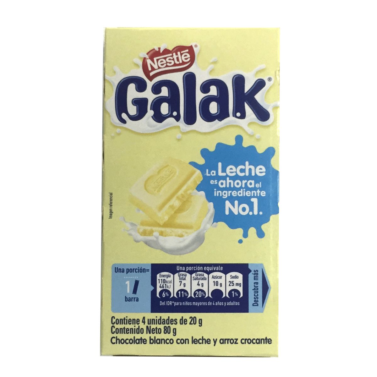 CHOCOLATE GALAK CAJA X4 BARRA BLANCO 80G