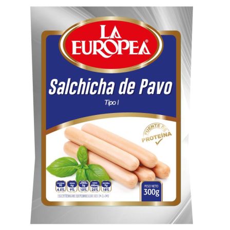 SALCHICHA DE PAVO 300G LA EUROPEA