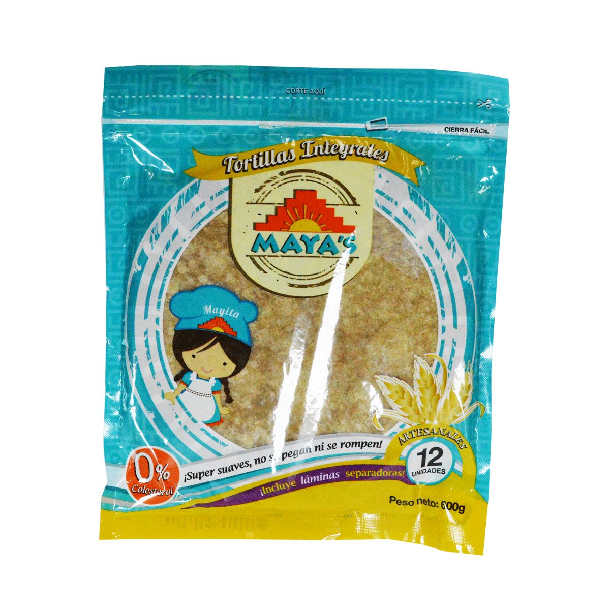 TORTILLAS INTEGRALES DE TRIGO MAYAS 600G