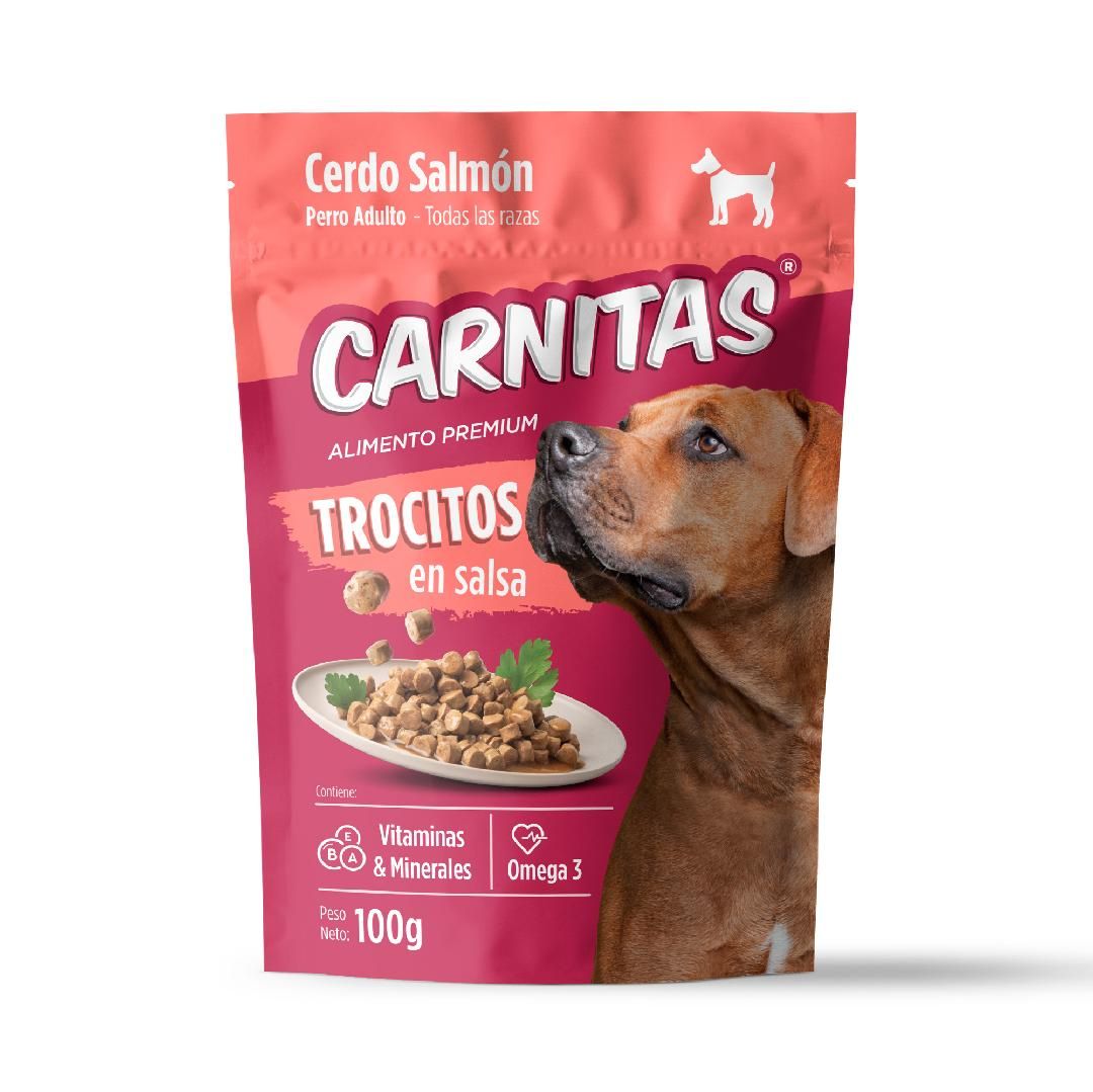 CARNITAS PERRO TROCITOS EN SALSA CERDO S