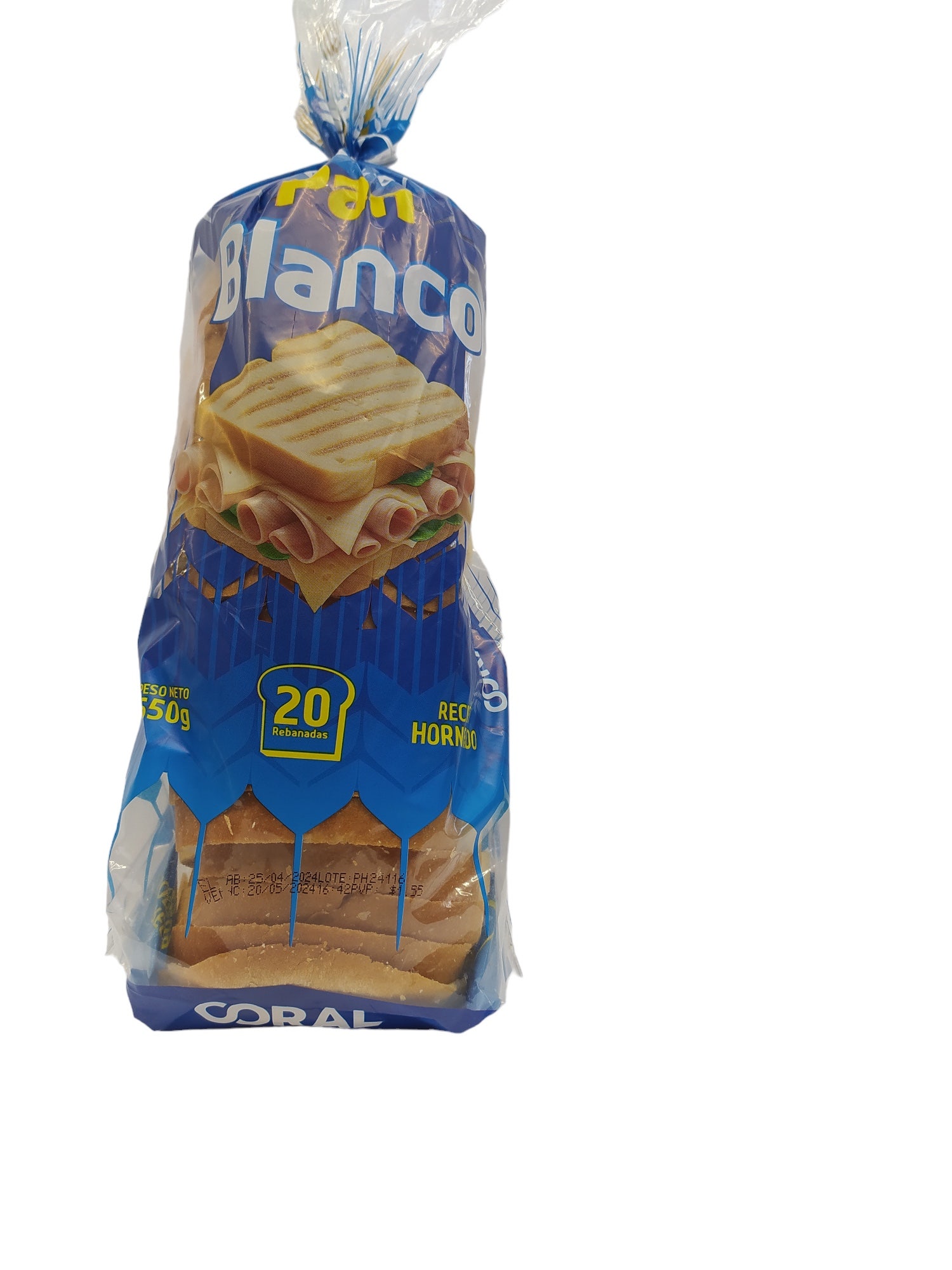 PAN DE MOLDE BLANCO CORAL 550G