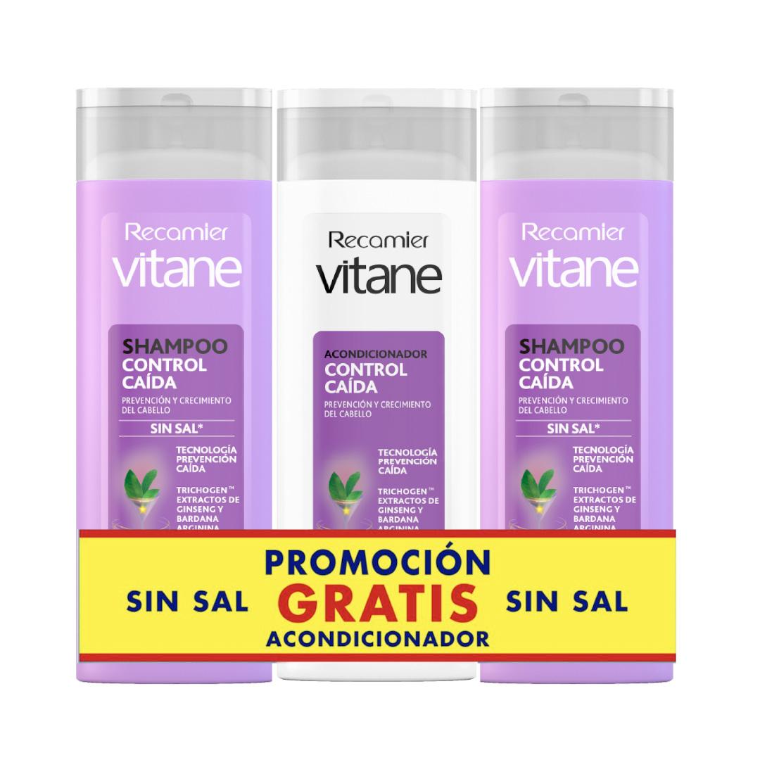 TRIPACK PACK 2 SHAMPOO VITANE ANTICAIDA 400ML GRATIS ACON